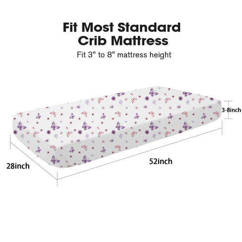2pk Little Grape Land Crib Sheets for Boys and Girls, Baby Crib Fitted Sheet for Standard Size Crib and Toddler