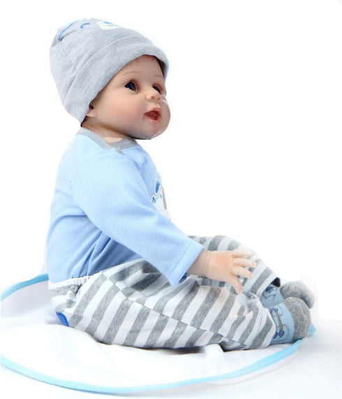 MAIHAO 22inch Reborn Dolls, Silicone Baby Boy and Girl Realistic Babies, Cheap Lifelike Newborn Toddler for Kids, Open