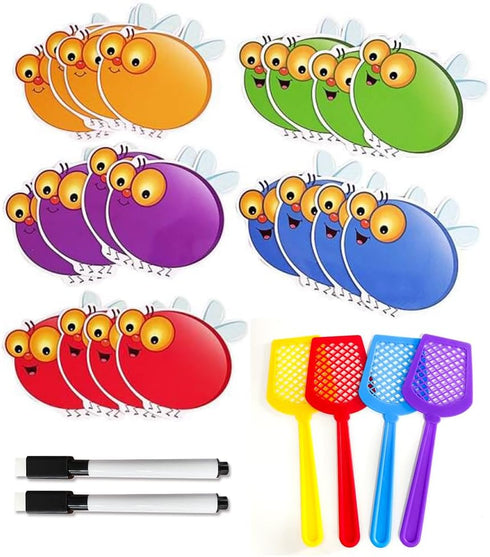 Dry Erasable Fly Cards, DIY Swat Educational Learning Game for Kindergarten Classroom