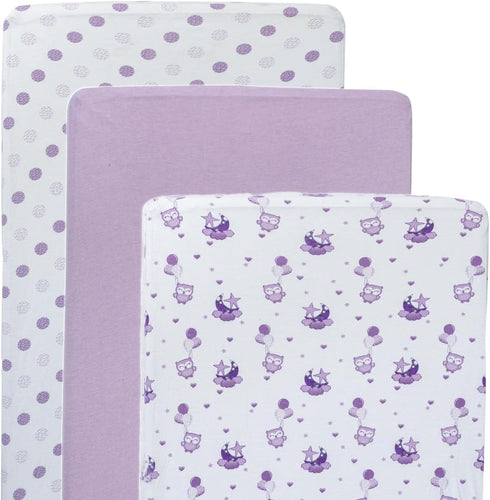 JABMARS. JABMARS Crib Sheets (3 Pack) - Soft Jersey Cotton Fitted Baby Crib