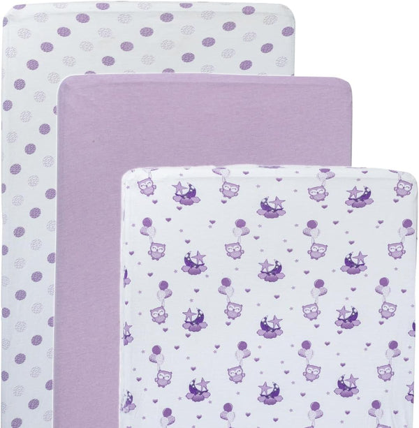 JABMARS. JABMARS Crib Sheets (3 Pack) - Soft Jersey Cotton Fitted Baby Crib