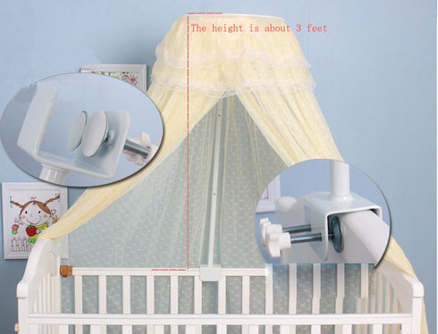 RuiHome Baby Crib Cot Bed Mosquito Net with Stand Palace-Style Dome Netting Curtain Infants Nursery Bedroom Decor