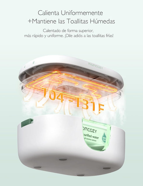Momcozy 60-80pcs 4 Upgrade Wipe Warmer, Dual Seals for Maximum Moisture Wipe Dispenser, Innovative Spring Design