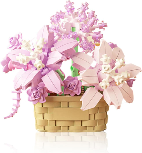 Vilbocr Mini Flowers Building Block Set,Flower Blocks Toys,Plants and Succulent Toys,Building Block FlowerpotBotanical