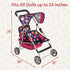 Set fash n kolor Twin Baby Doll Stroller - Pretend Play Baby Stroller for Dolls - Toy Stroller with Storage Basket