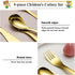 Berglander Gold Toddler Utensils Set, 4 Pieces Golden Titanium Plating Kids Silverware, Safe Forks and Spoons