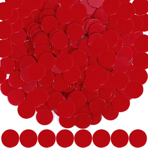 Coopay 300 Pieces Plastic Learning Counters, Bingo Chip Counting Discs for Math Practice and Poker Chips (Red Style 1)