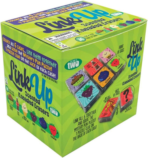 Raymond Geddes Link Up Scented Kneaded Erasers, Series Two - 36 Pieces, Fun Puzzle Kids Erasers with Snap Case
