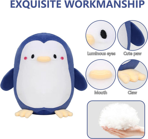 Penguin Plush Pillow, Soft Stuffed Animal Hugging Toy Gifts for Birthday, Valentine, Christmas, 9.8 Inch