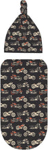 Sets Motorcycles On Black Background Newborn Swaddle Blankets Hat Soft Baby Receiving Blanket Swaddle Sack for Baby