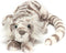 Jellycat Sacha Snow Tiger Stuffed Animal - Little 8 inches Big Cat Plush Toy