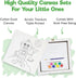 11 8 4+ Misco Toys Canvas Paint Party Kits, Piece Art kit Pre-Drawn Outline Canvas for Paint and Sip Colors and Brush