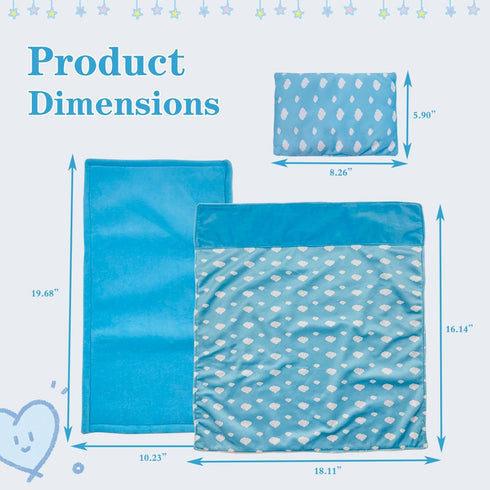 Linkyloop Set Playset 18" 3 4 5 Baby Doll Accessories Dollhouse Bedding - Doll Blanket, Pillow & Mattress
