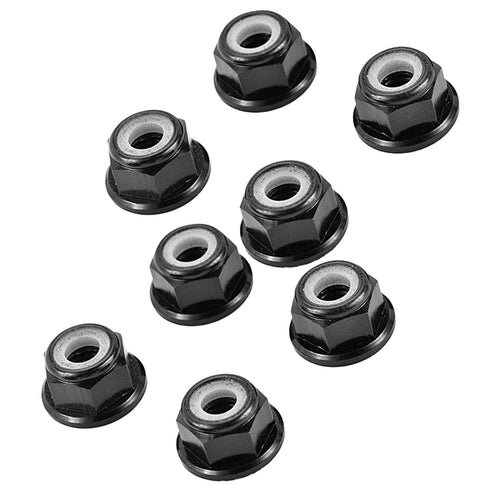 DGZZI M5 Aluminum Locknut 8PCS Black M5 Aluminum Nuts Flange Nylon Lock Nut
