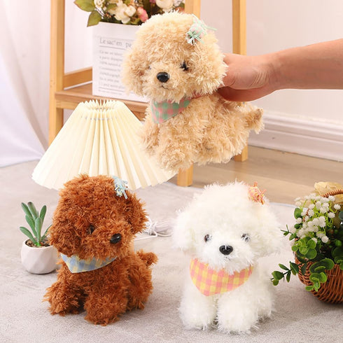 BIUBIULOVE 8inch Dog Plush Stuffed Animal, Stuffed Dog Plush Toy, Great Gift for Kids Home Recor (Brown)