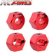 RCAWD 12mm Hex Wheels with Screw Pins 4pcs for 1/10 Slash 2WD, Aluminum Red Hex Wheel Hubs Adapter