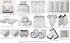Hearts Black Muslin Quilted Changing Pad Cover by Bacati