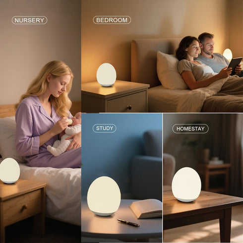7 &30-Min Night Light for Kids,Egg Night Light for Baby Nursery, Colors Changing Timer Portable Nursery Night Lamp