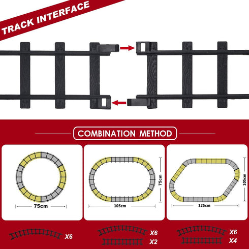 Set Sets 11.5 Playset Classic Christmas Train with Lights and Sounds Railway Tracks Battery Operated Train Toy Models
