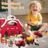 1-3, Playset 2 3 4 5 Red Barn Toys for Toddlers Farm Animal Figures with Tractor for Year Old Kids, Musical Preschool
