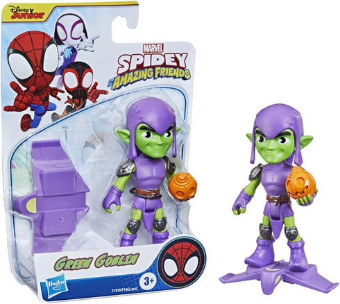 Marvel Spidey and His Amazing Friends Green Goblin Hero Figure, 4-Inch Scale, Includes 1 Accessory, Ages 3+