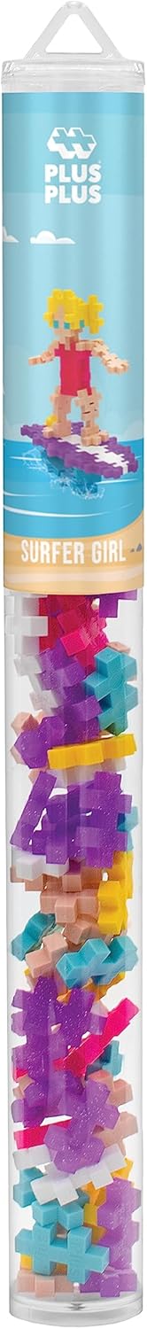 PLUS PLUS - Surfer Girl - 70 Piece, Interlocking Puzzle Blocks for Kids, Construction Building STEM/STEAM Toy