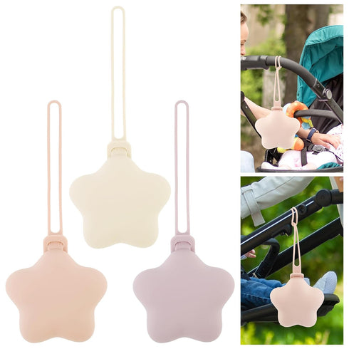 BXUYAOXMC 3 Pack Silicone Pacifier Holder Case, Safe and Soft Material, Pacifier Pouch Portable Pacifier Case