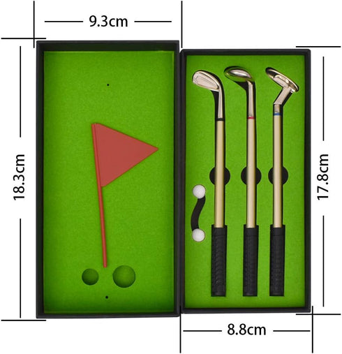 Mini Golf Set Pen - Red, Blue, and Black Ink, Fun Desktop Accessories for Office, Study, Birthday Gift
