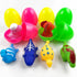 JoFAN 6 Pack Prefilled Jumbo Plastic Easter Eggs with Light Up Dinosaur Bath Toys Inside for Kids Boys Girls Toddlers