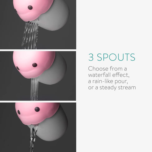 Navaris Baby Hair Rinser - Cute Animal Cup for Bath with 3 Different Pour Spouts - Rinse Shampoo, Pink