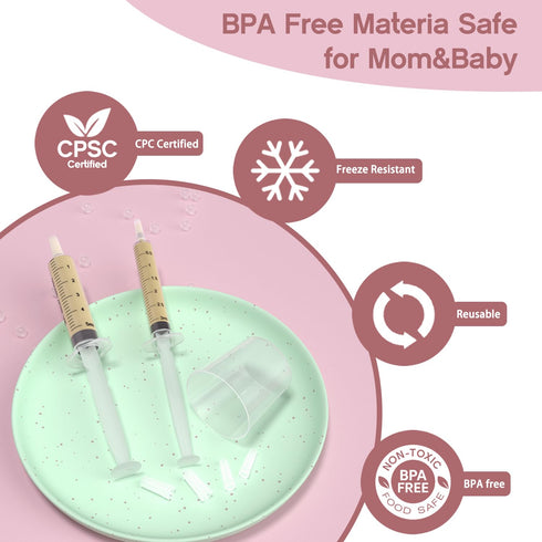 60 Sets 3Ml 60 3ml 4 6 60 Colostrum Collector Kit Include No Needle Sterile Syringes with Cap, Measuring Cup, Zip-lock