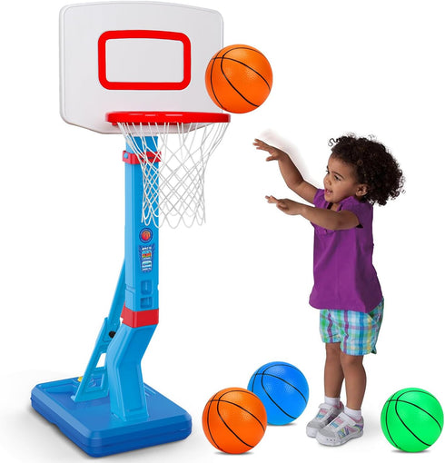 Toddler Basketball Hoop Indoor Mini Adjustable Goal with Ball Pump, Outdoor Toys for Kids Age 2-8