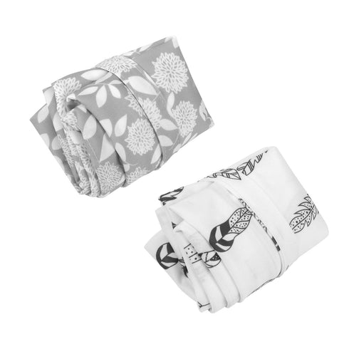 ALVABABY 2pcs Cloth Diaper Wet Dry Bags, Waterproof Reusable with Two Zippered Pockets for Travel, Beach