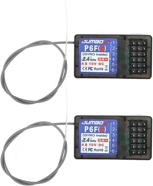 2PCS DUMBORC P6FG 2.4G 6 Channel Gyro Inside Receiver for RC Car