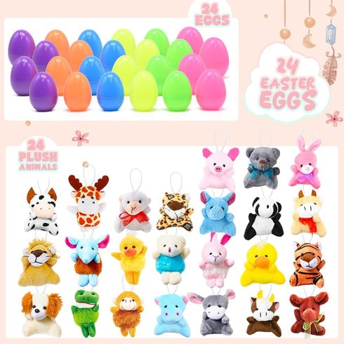 WODMAZ 24 Set PCS Mini Plush Animal Toys, Small Stuffed Animals Plush Keychain for Kids Birthday Gifts Party Favor