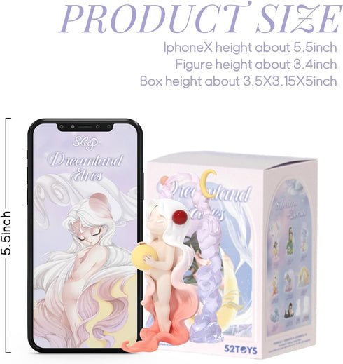 52TOYS Candybox Dreamland Elves Collectible Toy 1PC, Kawaii Desktop Decoration Gift for Birthday Party, 3.3 Inch