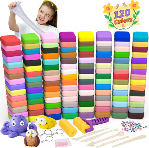 169 120 Pcs Air Dry Clay Colors Modeling Model Magic Clay for DIY Molding Starter Kit with Sculpting Tools,Ultra Light