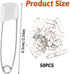 LIQWEI 50 2.2 Inch Pcs Diaper Pins, Plastic Head Safety Pin with Safe Locking Closures, Cloth Diaper Nappy Pins