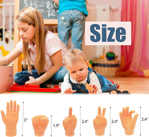 14 Pcs Tiny Finger Hands | Premium Rubber Mini Tiny Finger Puppets for Puppet Show, Gag Performance, Party Favors