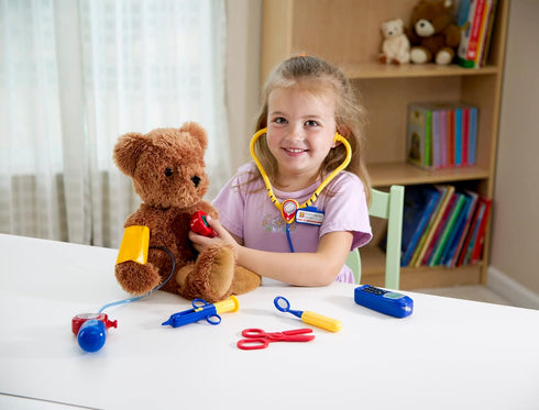 Learning Resources Pretend & Play Doctor Set, Blue - 19 Pieces, Ages 3+ Toddler Medical Kit