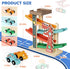 1 2 3 6 1-3 Montessori Car Ramp Toy for Toddlers Year Old Wooden Dinosaur Race Track with Cars & Parking Garage Kids