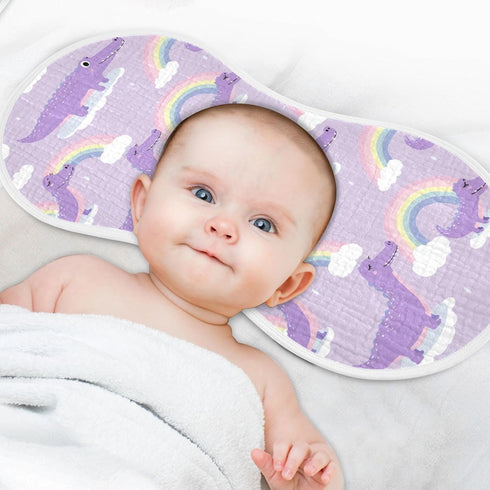 decor gift 4 Pack 22x11in Cotton Muslin Burp Cloths Large Soft and Absorbent? Cute Animal Crocodiles Rainbows Pastel
