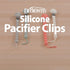 0-18 2-Pack Dr. Brown's Silicone Pacifier Clips, Universal Fit Strap for Pacifiers, Green/Gray, BPA Free, Months
