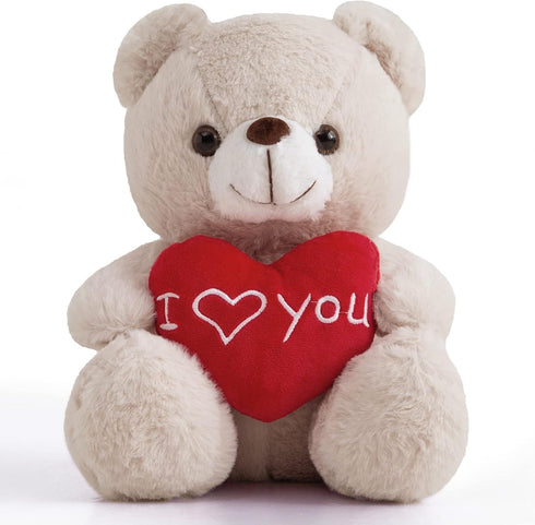 I Love You Teddy Bear for Girlfriend, Cute Stuffed Animals Plush Toys, 12 Inch Brown Bear for Mother's Day