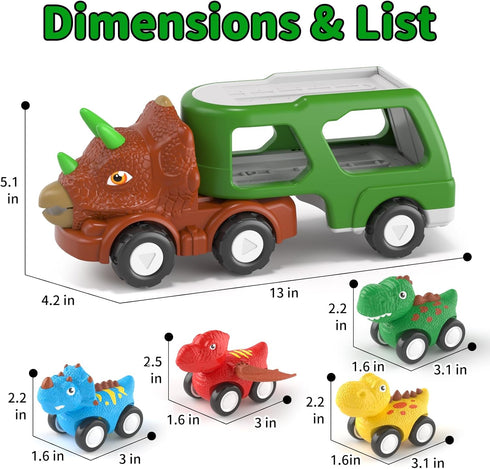 5 1 1 2 3 4 5 1-3 2-4, newcrave in Dinosaur Car for Toddlers Toy for Year Old Boys, Dinosaur Truck for Toddlers Boys