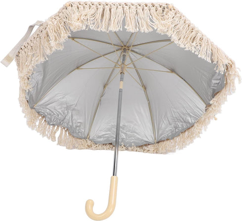 Hyuduo Adjustable Tassel Baby Stroller Sunshade Umbrella with Oxford Cloth & Steel Frame Clamp for Outdoor Travel