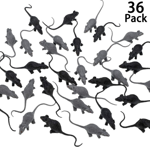 36 Pieces Realistic Fake Mouse, Plastic Mini Rats for Halloween Decoration Supplies