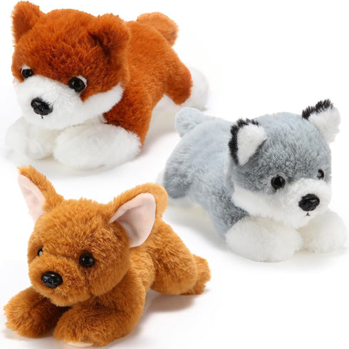 Skylety 3 Pcs 7.87 Inches Dog Stuffed Animal Plush, Soft Plush Dog Pillow Toy Fluffy Puppy Set for Christmas