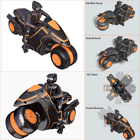 360 2WD 2.4Ghz Remote Control Motorcycles, Spinning Action Rotating Drift Stunt Motorbike High Speed Rc Motorbikes