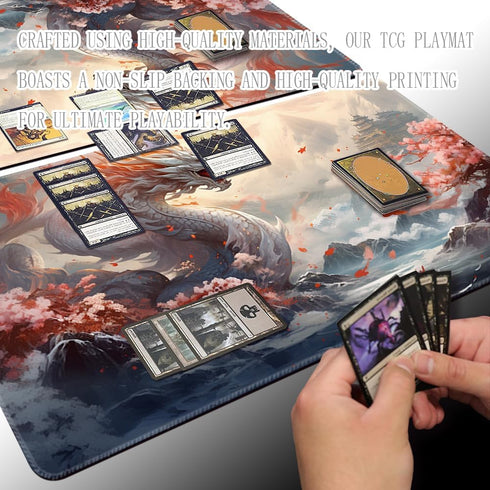 MTG Playmat Size 24x14in, Free Storage Bags, Non-Slip Backing, Ideal for TCG Card Game Enthusiasts (Guardian)